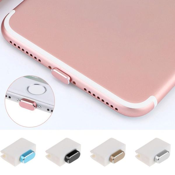 

new metal skin pc charger port anti dust plug cap ser cover for iphone 7 #0121
