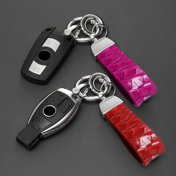

1pcs leather alloy car keychain keyring holder gift decoration accessories luxury