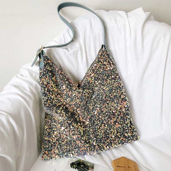 

new french design fashion sequin bucket bag & elegant tote bag handbag shoulder width 36cm height 38cm thickness 2cm