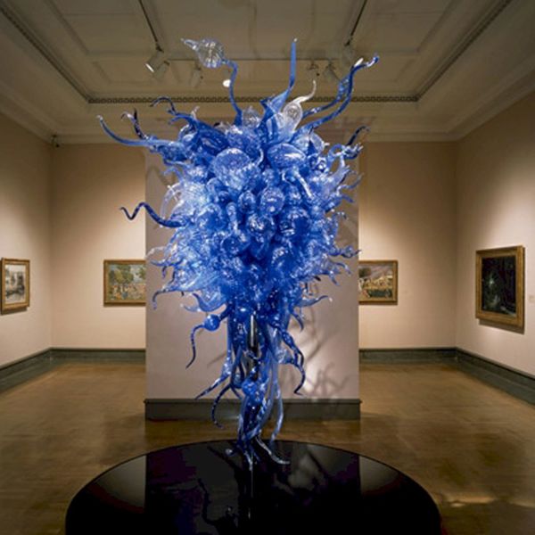 

lamps modern blue led light chandeliers famous art lighting long shape hand blown glass chandelier