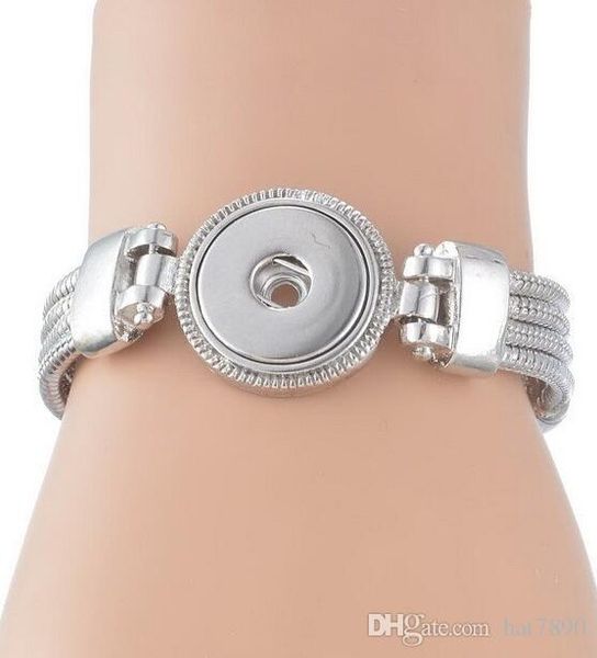 

new fashion 10pcs lot mix shaped 18-20mm antique silver plated snap button metal alloy diy charm bracelet ginger jewelry, Black