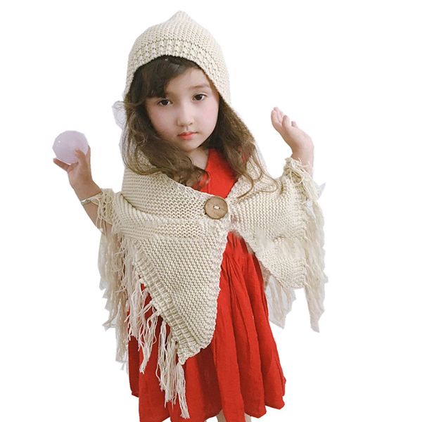 

christmas winter knitted hats girl thickening casual children's hat crochet cartoon skullies beanies long tassel cute knit hat, Blue;gray