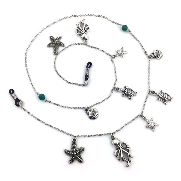 

1pc starfish shell pendant decoration glasses chain fashion lanyard cord alloy exquisite glasses accessories non slip anti fall