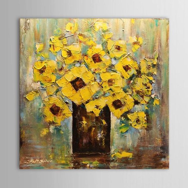 

palette knife modern abstract flower hand painted & hd print art oil painting wall art home decor on canvas.multi sizes l62