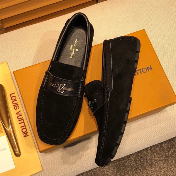 

2019 luxury italian design man casual shoes genuine leather height increasing dress loafers pointed toe men's bridal footwear, Black