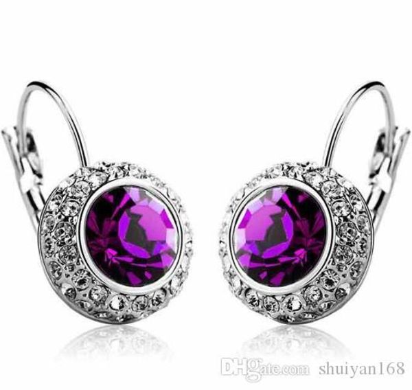 

мотаться серьги rhinestone полной алмазные серьги 925 серебра удлинений кристалла серег trend украшения для женщин lady рождественского пода, Silver