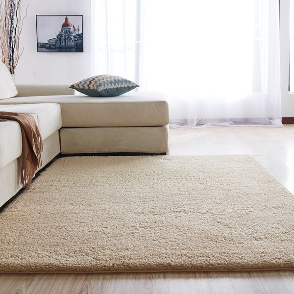 

nordic fluffy carpet rugs for bedroom/living room rectangle large size plush anti-slip soft 7 colors carpets for living room