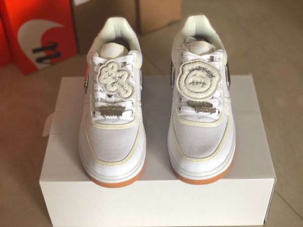 

2020 новый white camo mca заставили один 1 travis парус scotts парус на заказ повседневная женщины мужчины кроссовки размер 36-45, Black