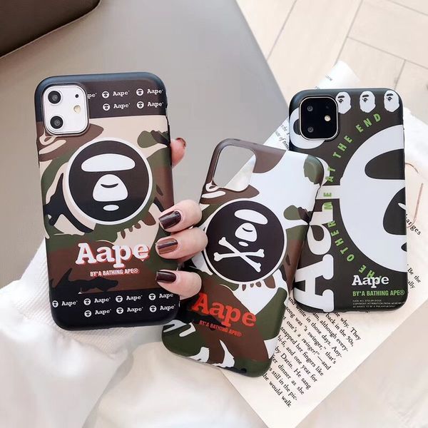 

Мода Aape камуфляж головы TPU мягкий чехол для телефона Iphone 11 pro max 7 8 Plus XS XR MAX мультфил