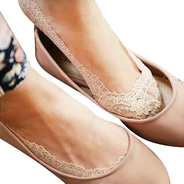 

aprilgrass brand designer women girl silica gel lace boat socks invisible cotton sole non-slip antiskid slippers anti-slip sock 3pair=6pcs