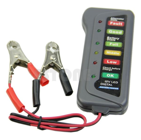 

new led 12v digital battery alternator tester for cars motorcycle bicycle trucks 2017