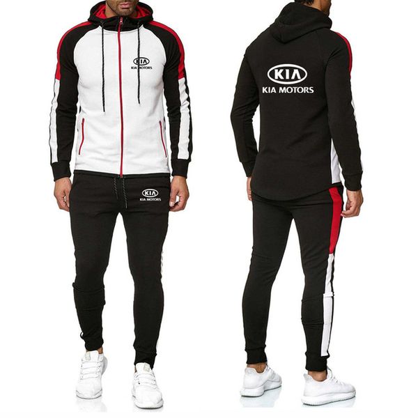 

new 2020 men's hoodies for kia car logo printed sweatshirt fashion casual men's jackets pants 2pcs sporting suit