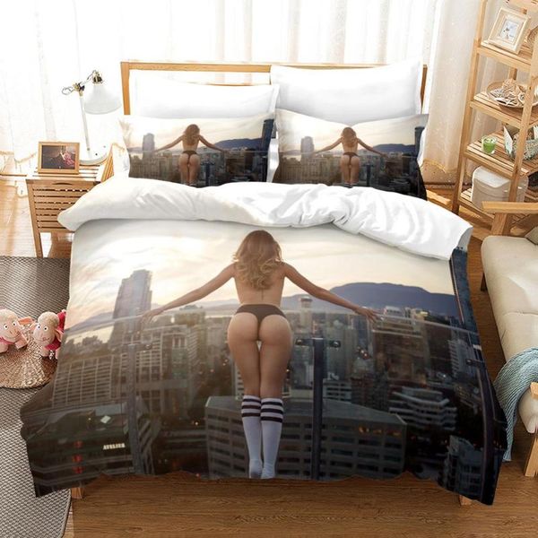 

buttocks girl bikini bedding set bedroom decor microfiber quilt cover 1pc duvet cover pillowcase mask