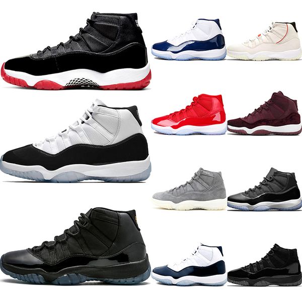 

Ретро Jordan11 Баскетбол обувь WMNS Metallic Silver Bred 11 11S Concord 45 Space Jam Men Gamma Синий Спорт Дизайнер кроссовки Trainer
