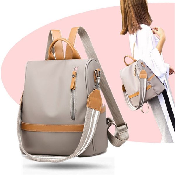 

1pc oxford cloth anti-theft shoulder bag large capacity women backpack waterproof casual kawaii bookbags travel shopping daypack