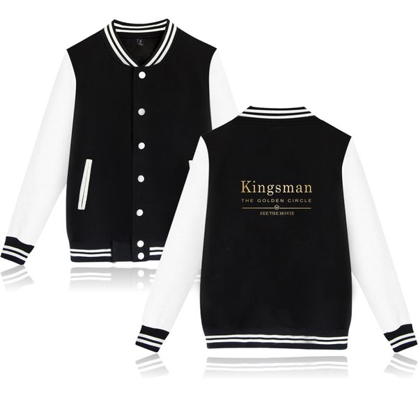 

kingsman printed baseball jacket men women sweatshirts coats casual long sleeve funny harajuku hoodies jackets, Black;brown