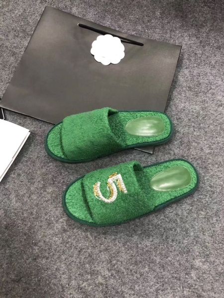 

green designer slipper highest quality summer colorful towels designer slides flip flop with box, invoice, card, Black