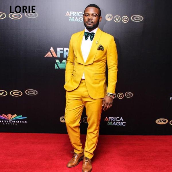 

lorie 2pcs yellow groom tuxedos shawl collar man prom party formal business suits work blazer mens wedding suits jackets+pants, White;black