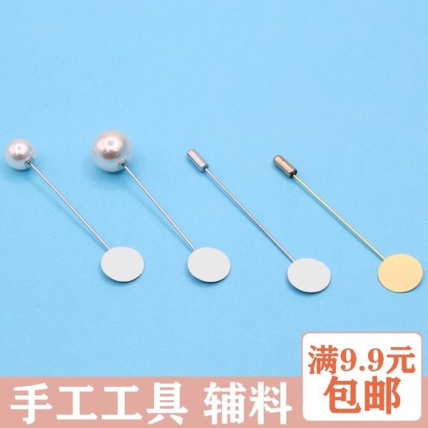 

miss wu real shop high archives full copper manual diy pearl brooch buckle brooch support pin ornaments material science parts, Black