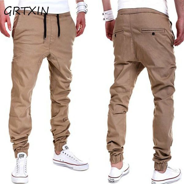 

joggers brand male trousers men pants casual solid pants sweatpants jogger khaki black large size 4xl