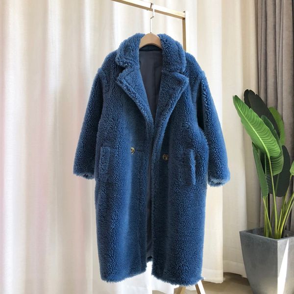 

2020 winter faux fur teddy coat women high street oversized teddy jackets and coats ladies outwear parka warm shaggy coat, Black