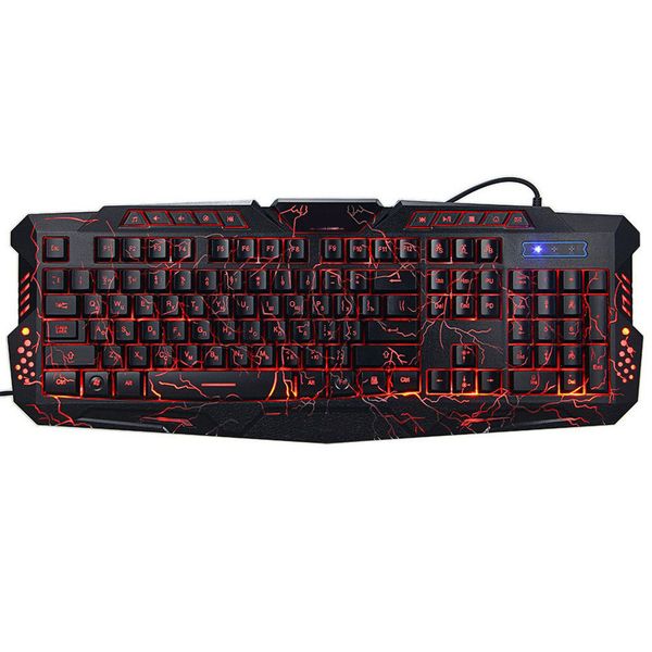 

gaming keyboard, backlit usb wired standard with 3 ajustable colors for windows pc gamer deskcomputer