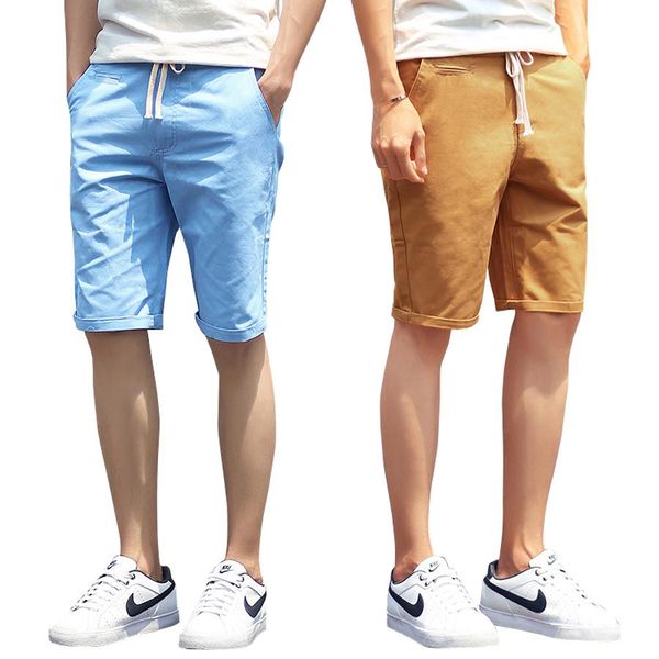 

шорты мужские летние моды твердые мужские шорты casual cotton тонкий bermuda masculina бич шорты классические длина колена короткие тонкий, White;black