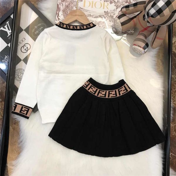 

kids garment autumn 2019 new pattern spring autumn catamite motion suit knitting pullover pleated skirt kids two-piece suit ff-4, Red;yellow