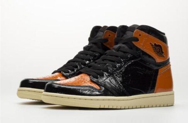 

new 1 high shattered backboard 3.0 black orange basketball shoes men women 1s sports sneakers size 40-47