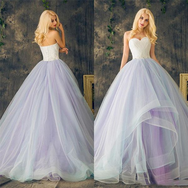 

милые кружева бальных платьев фиолетового плюс размера многоцветных слои юбка свадебных платья длинного кристалл бисероплетение кружево орга, White