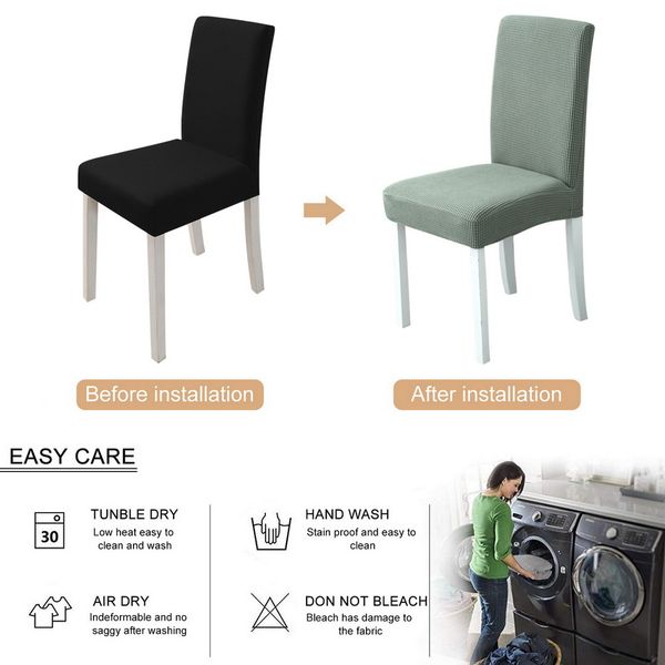 

1pc solid color fleece thick chair cover spandexstretch elastic slipcovers chair covers for dining room wedding banquet