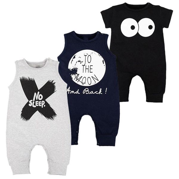 

new born baby clothes summer sleeveless roupas infantis menino cotton fashion cool baby boy romper black grey 0-2t, Blue