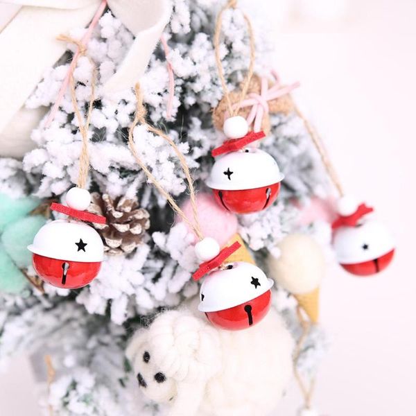 

10pcs/lot christmas ornament iron jingle bell pendant christmas decoration for home diy xmas tree hanging decor supplies