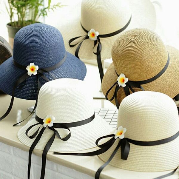 

2020 spring summer retail children flower dome straw hat baby girls beach hats kids sun hat, Slivery;white