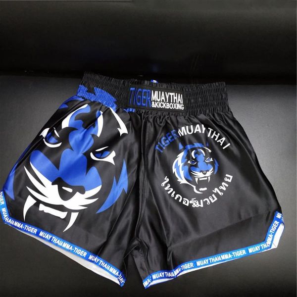 

mmatrunks men's sublimation printed boxing shorts kickboxingtrunks men muay thai kick boxeo hombre grappling short training, Blue