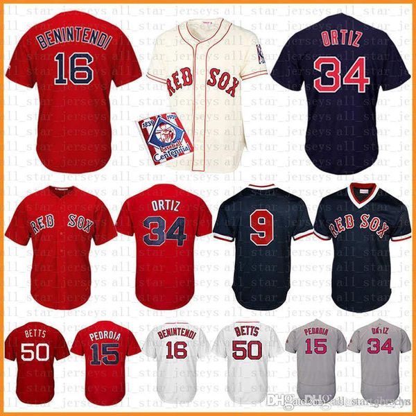 

2019 Mesh Retro Boston Red Baseball Jersey Sox 28 Martinez 19 Bradley Jr. 9 Ted Williams 34 Ortiz 50 Betts Pedroia Benintendi Chris SalE