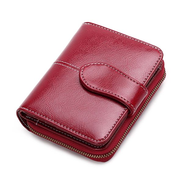 

jhd-sendefn new wallet women purse brand coin purse zipper wallet female short women split leather small 5150-6, Red;black