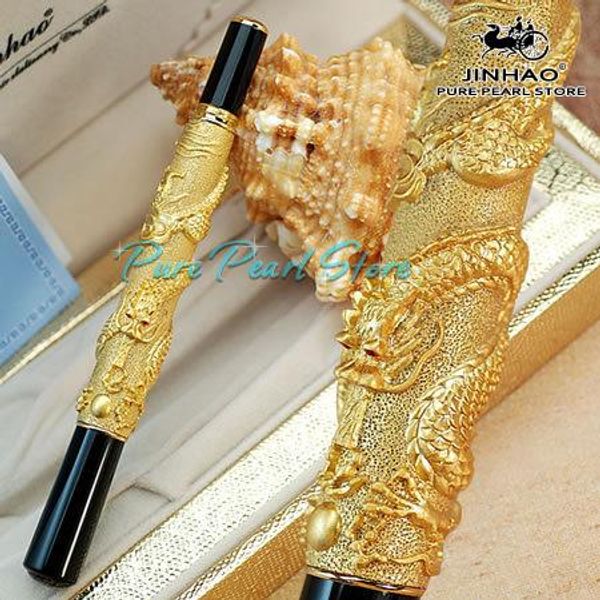 

jinhao 555 series office school stationery 4 colors embossed dragon cover ultra luxury fountain pen + additional gift refills