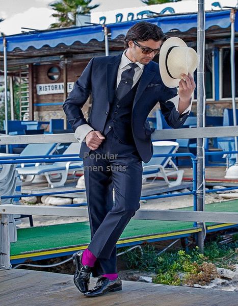 

handsome two buttons groomsmen notch lapel groom tuxedos men suits wedding/prom/dinner man blazer(jacket+pants+tie+vest) 853, Black;gray