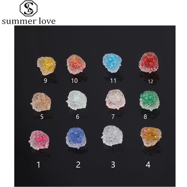 

нерегулярное кристалл кластера цветок смола mold кристалл красочные смола druzy серьги стержня изготовление ювелирных изделий для женщин дев, Golden;silver