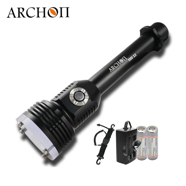 

archon d20-ii дайвинг фонарик профессиональный подводный прожектор xm-l2 u2 led diver факел 100 м дайвинг свет 18650 фонарь