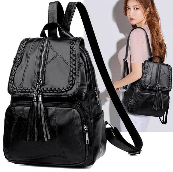 

Backpack de igner 2019 fa hion women lady black pu bag charm hipping