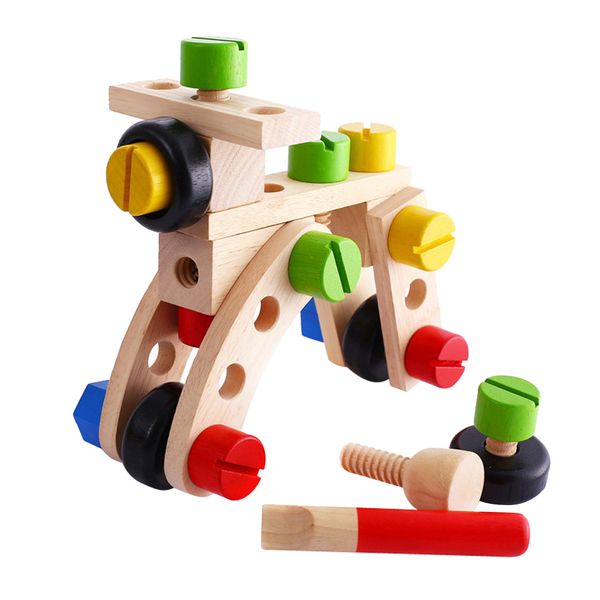 

wooden vehicle building blocks car, plane, excavator wood block toy