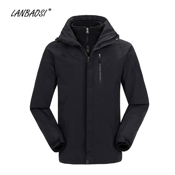 

lanbaosi 3 in 1 softshell jackets for men outdoor sports mountain hiking climbing camping skiing windproof thermal winter coat