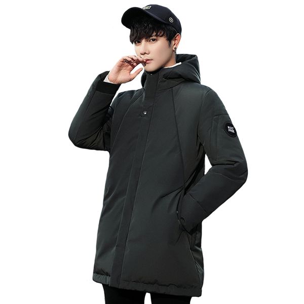 

fashion long parka winter down jacket men fashion 2019 hooded thick white duck down warm clothes male long mens coats parkas, Tan;black