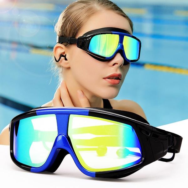 

professional swimming goggles adults men women waterproof electroplate swim eyewear uv anti fog sport water glasses for pool