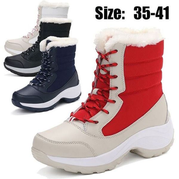 

new snow boots warm fur female winter boots women shoes platform ankle women bota winter shoes booties, Black