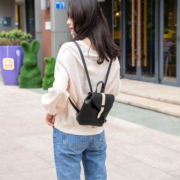 

women girls mini faux leather backpack rucksack school bag travel handbag