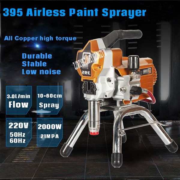 

new professional electric high pressure airless paint sprayer painting machine 395 with 2000w motor 220v 50 / 60hz 3200psi 3.0l