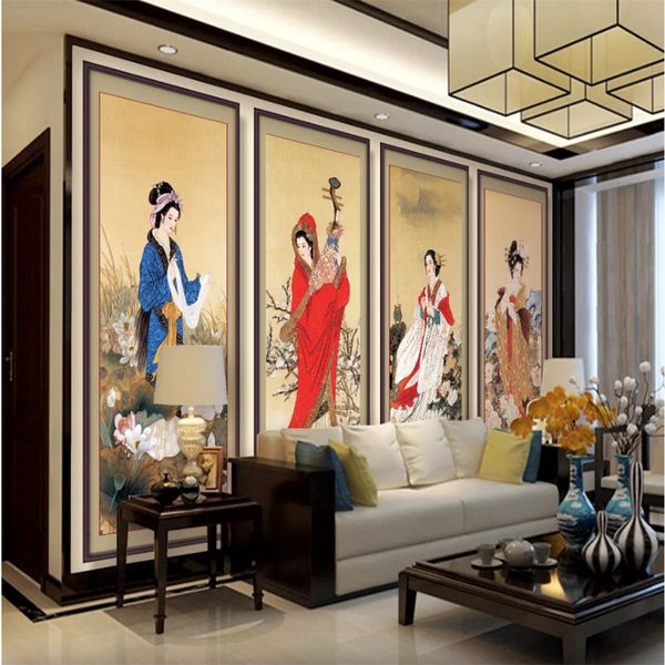 

chinese classical wall paper 3d ancient four famous beauty p wallpapers for restaurant living room tv background walls 3d